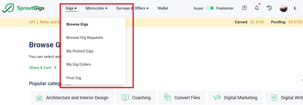 freelancer trên sproutgigs
